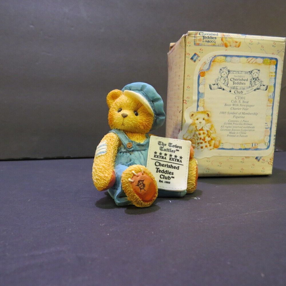 Vintage Enesco Cherished‎ Teddies Cub E Bear Figurine CT001 1995 NIB
